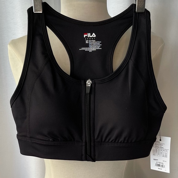 Fila Intimates & Sleepwear Fila Sports Brazipper Front Black Xsmall
